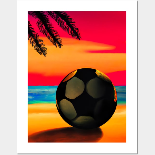 Island palm football Wall Art by maxcode